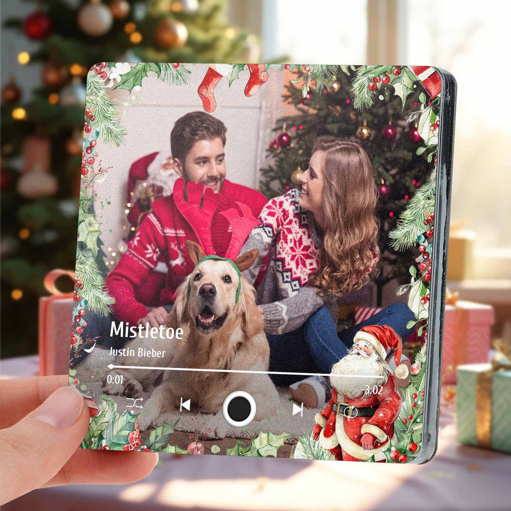 Custom Family Photo Music Fridge Magnet Christmas Gifts for Family Personalized Music Magnets Can Play Songs