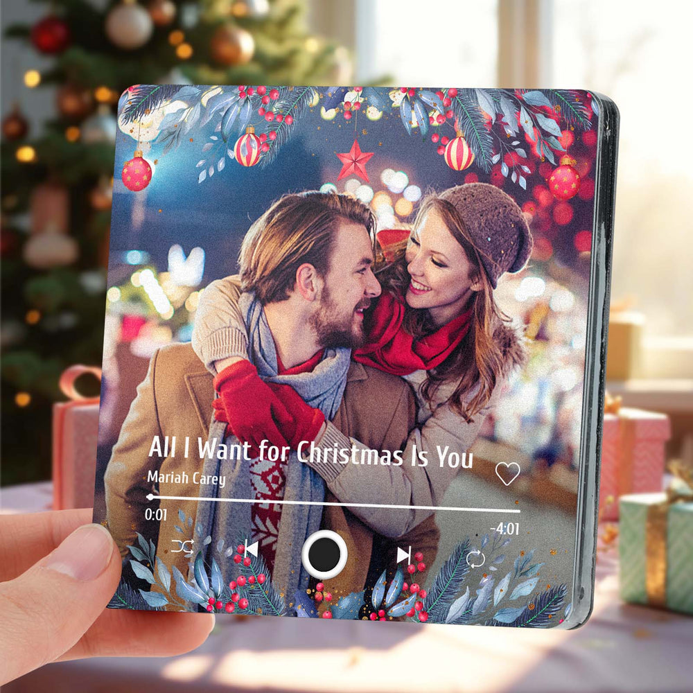 Personalized Family Photo Music Fridge Magnet Christmas Gifts for Family Custom Music Magnets Can Play Songs