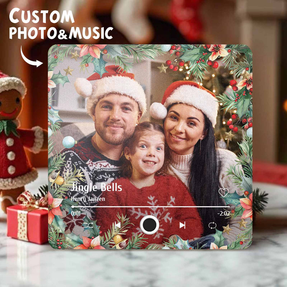 Custom Photo Music Fridge Magnet Christmas Gifts for Lovers Personalized Music Magnets Can Play Songs