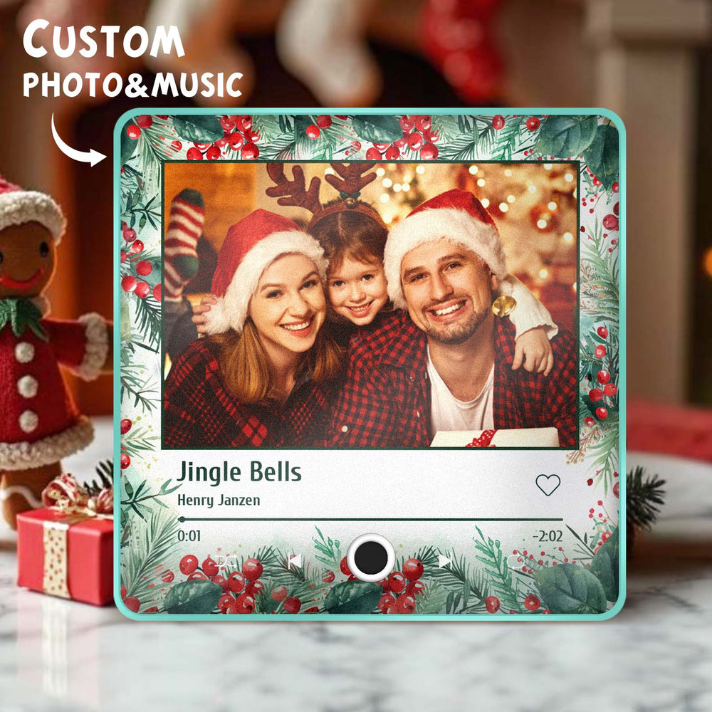 Personalized Family Photo Music Fridge Magnet Christmas Gifts for Family Custom Music Magnets Can Play Songs