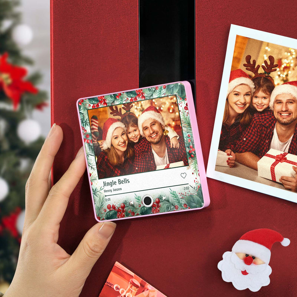 Custom Family Photo Music Fridge Magnet Christmas Gifts for Family Personalized Music Magnets Can Play Songs