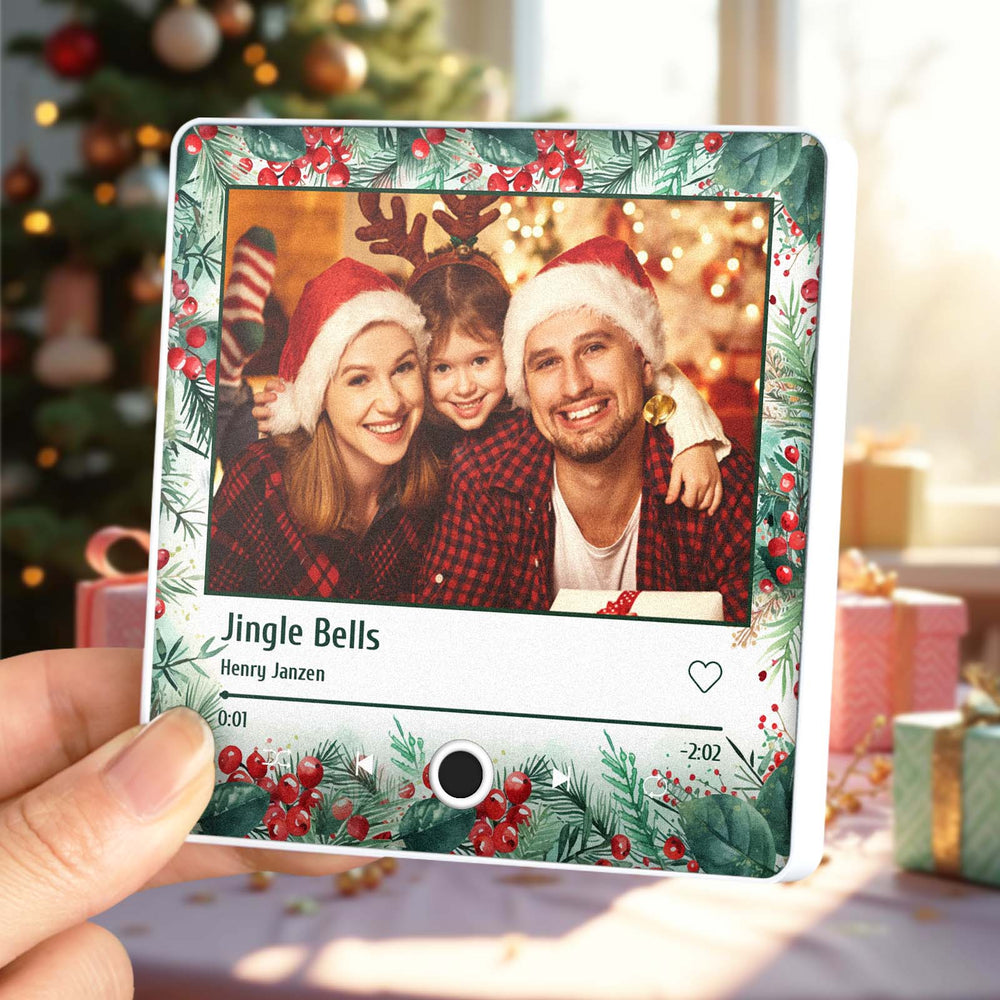 Personalized Christmas Family Photo Music Fridge Magnet Custom Music Magnets Can Play Songs Christmas Gifts for Family