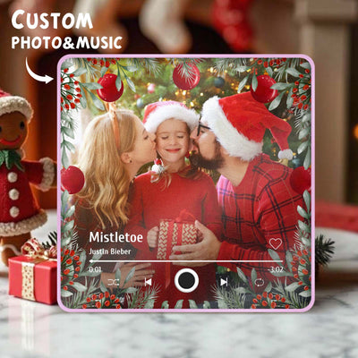 Personalized Family Photo Music Fridge Magnet Christmas Gifts for Family Custom Music Magnets Can Play Songs - mysiliconefoodbag