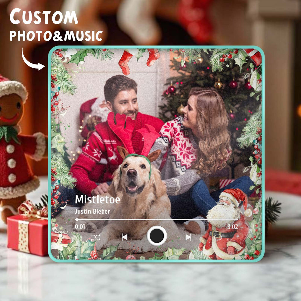 Personalized Family Photo Music Fridge Magnet Christmas Gifts for Family Custom Music Magnets Can Play Songs