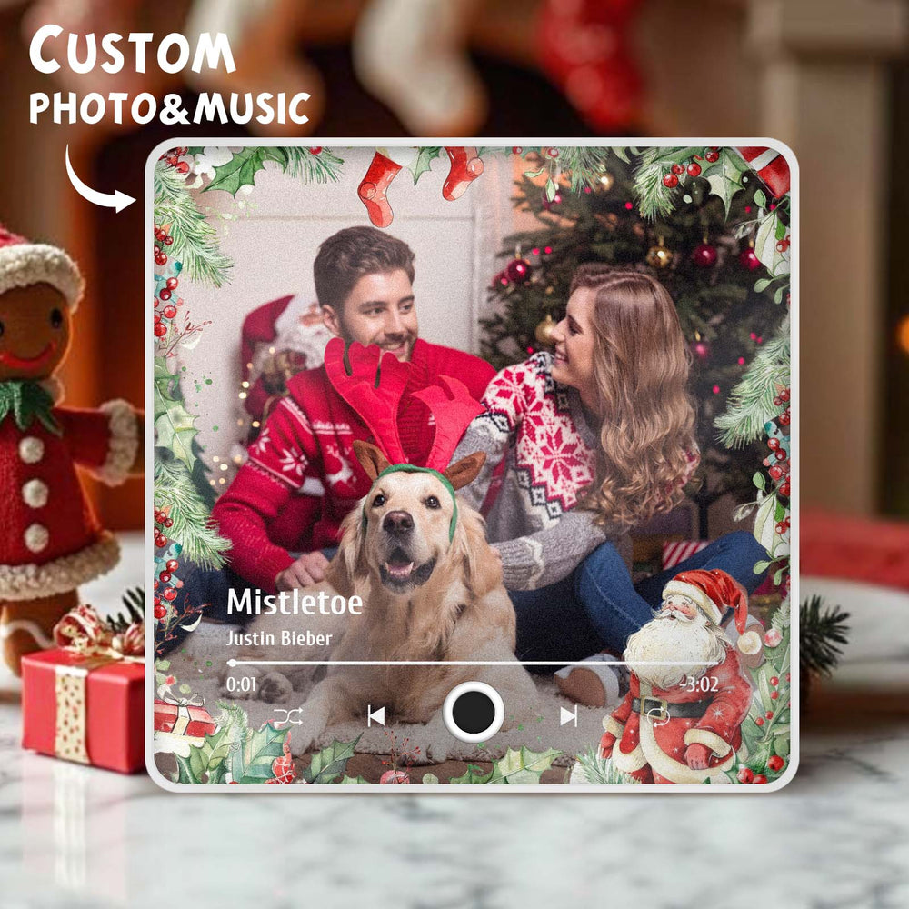 Personalized Family Photo Music Fridge Magnet Christmas Gifts for Family Custom Music Magnets Can Play Songs