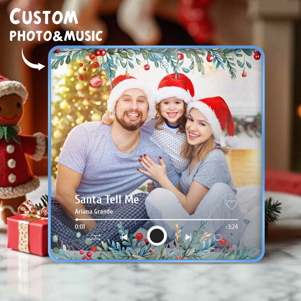 Personalized Family Photo Music Fridge Magnet Christmas Gifts for Family Custom Music Magnets Can Play Songs