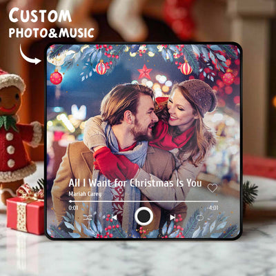 Custom Photo Music Fridge Magnet Christmas Gifts for Lovers Personalized Music Magnets Can Play Songs - mysiliconefoodbag