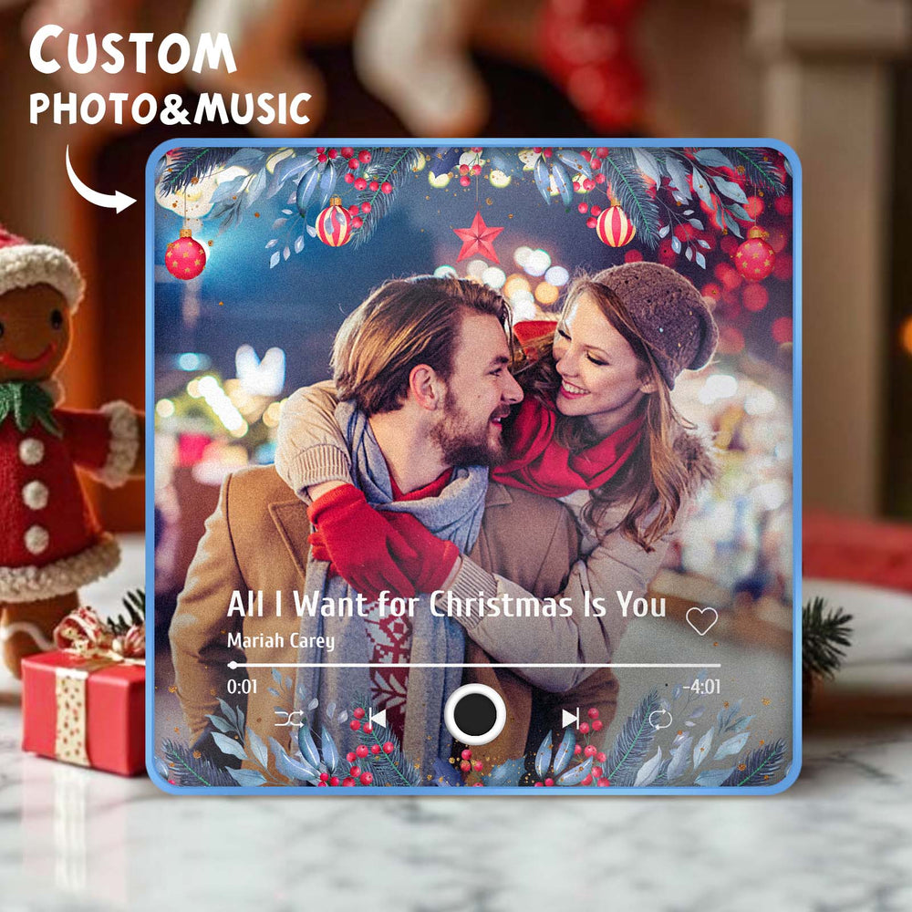 Personalized Family Photo Music Fridge Magnet Christmas Gifts for Family Custom Music Magnets Can Play Songs