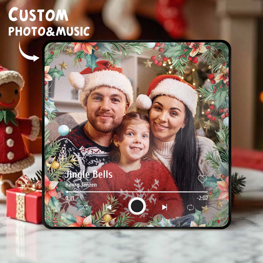 Music Fridge Magnet Personalized Christmas Family Photo Music Magnets Can Play Songs Christmas Gifts