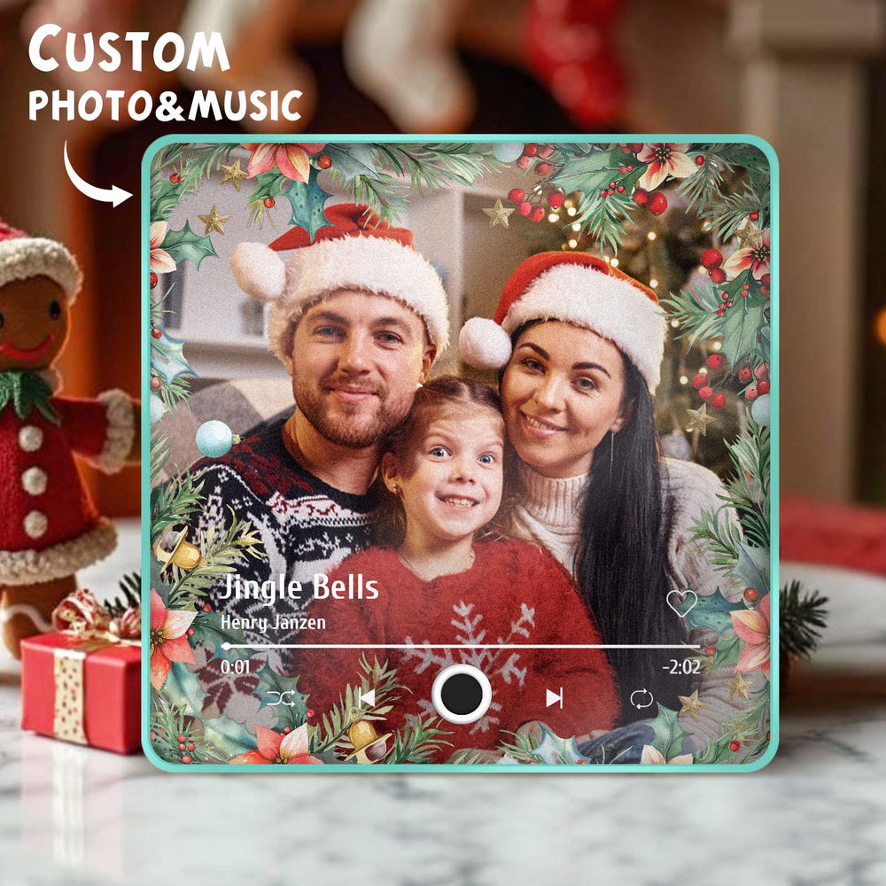 Personalized Family Photo Music Fridge Magnet Christmas Gifts for Family Custom Music Magnets Can Play Songs