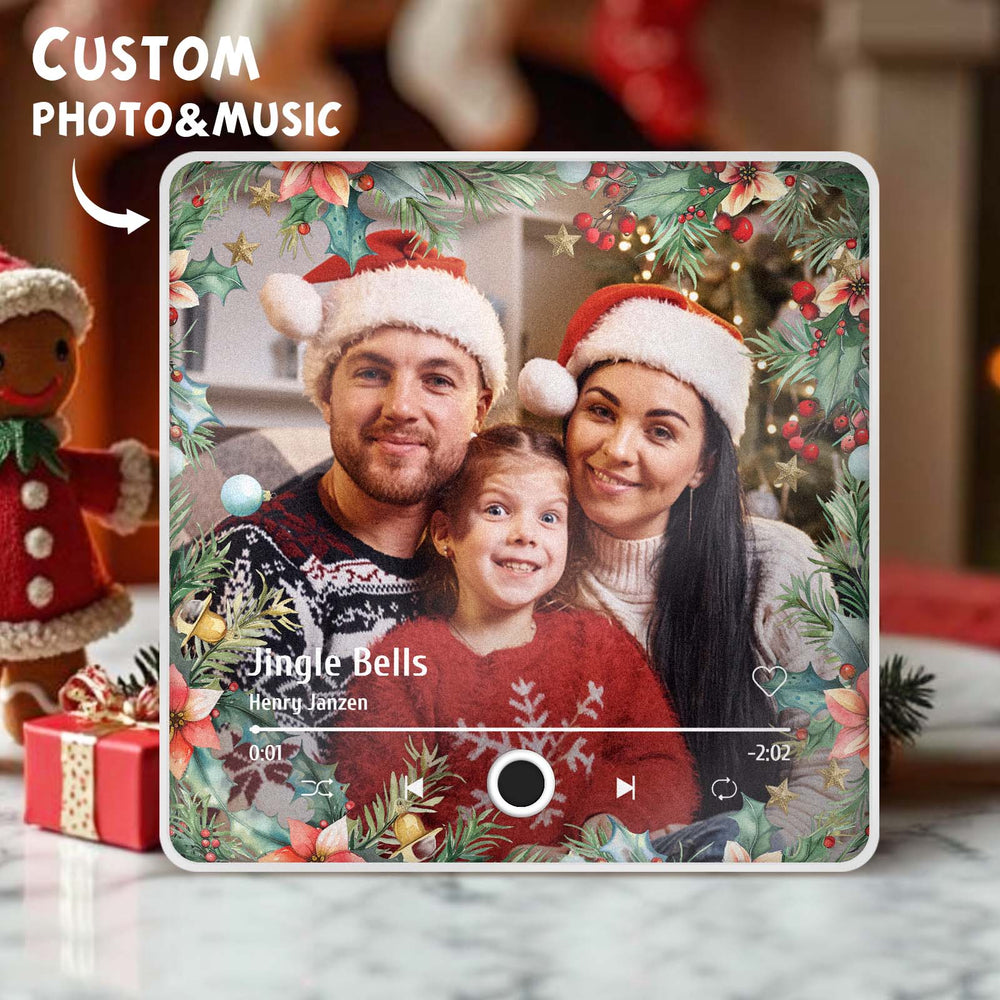 Music Fridge Magnet Personalized Christmas Family Photo Music Magnets Can Play Songs Christmas Gifts