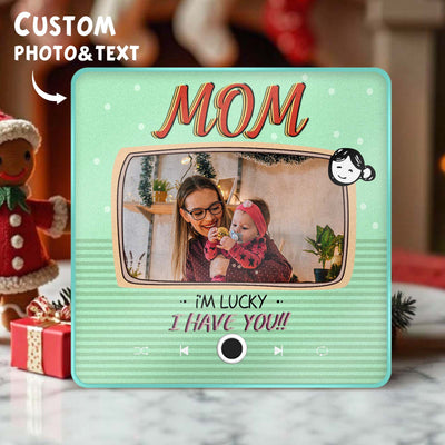 Personalized Music Fridge Magnet Christmas Gift for Mom Custom Music Magnets Can Play Songs Family Gifts - mysiliconefoodbag