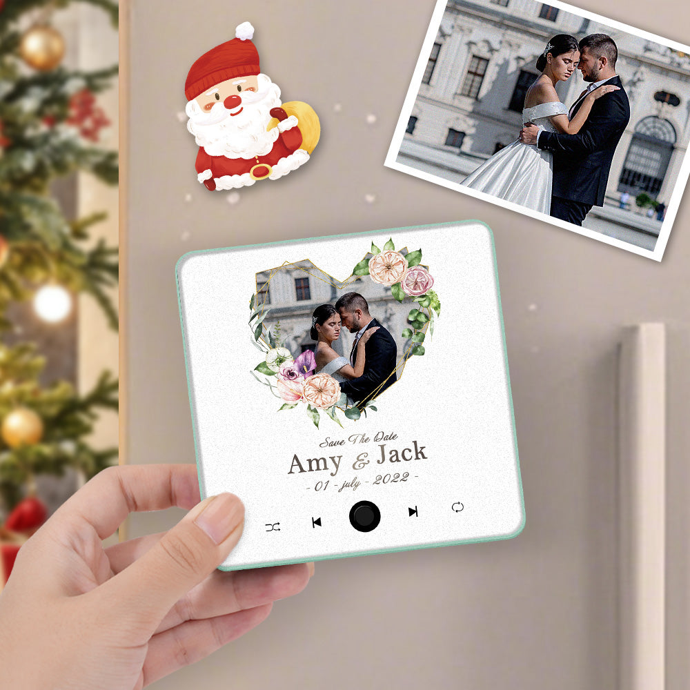 Custom Wedding Photo Music Fridge Magnet Personalized Music Magnets Can Play Songs Christmas Gift for Couples