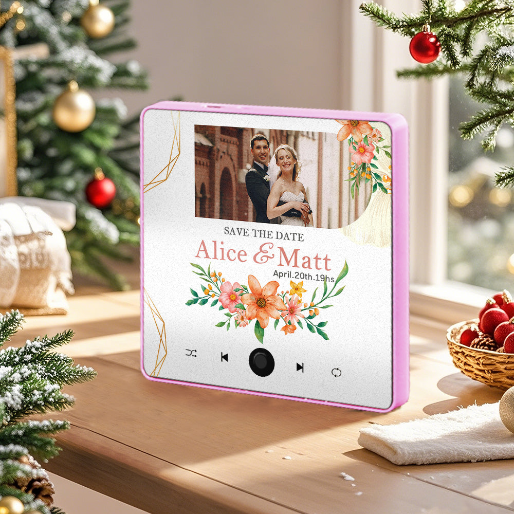 Personalized Wedding Photo Music Fridge Magnet Christmas Gift for Couples Custom Music Magnets Can Play Songs