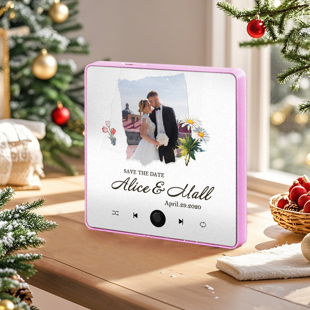 Custom Wedding Photo Music Fridge Magnet Personalized Music Magnets Can Play Songs Christmas Gift for Couples