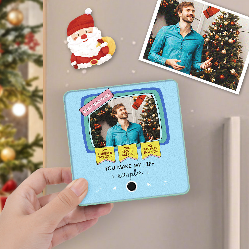 Personalized Music Fridge Magnet Christmas Gift for Brothers Custom Music Magnets Can Play Songs