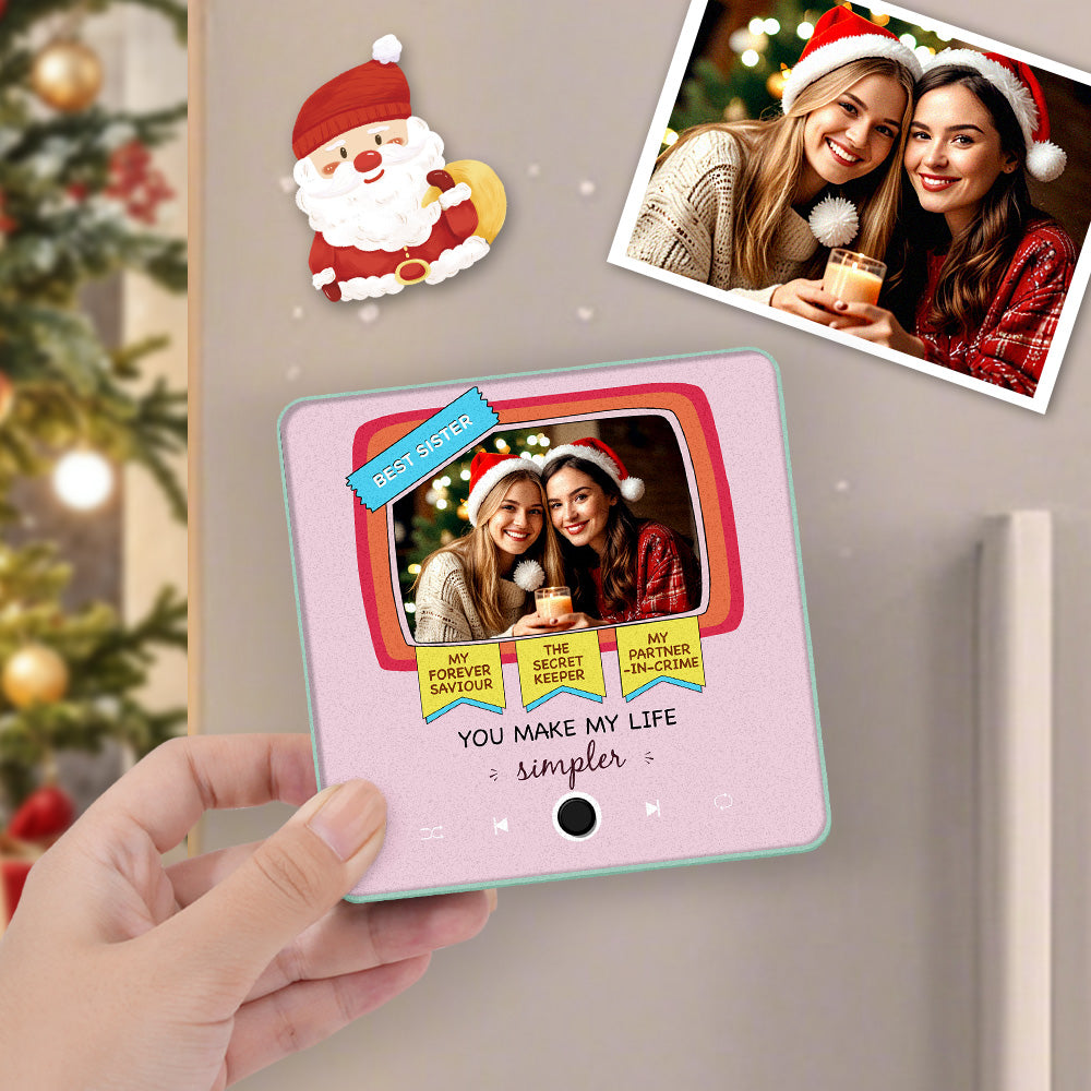 Personalized Music Fridge Magnet Christmas Gift for Brothers Custom Music Magnets Can Play Songs