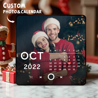 Personalized Photo Calendar Music Fridge Magnet Anniversary Gift Custom Music Magnets Can Play Songs Christmas Gifts - mysiliconefoodbag