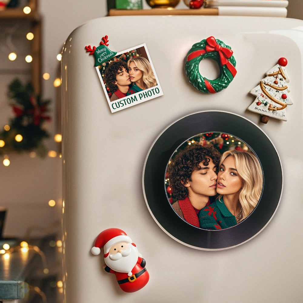 Custom Rotating Double Layer Acrylic Nfc Fridge Magnets With  Photos And Songs Magnetic Fridge Magnets