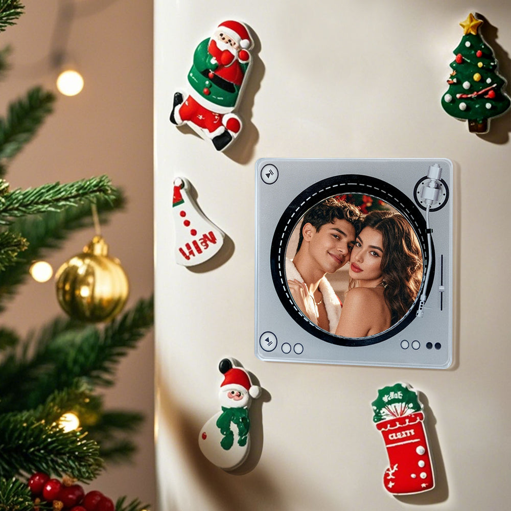 Custom Rotating Double Layer Acrylic Nfc Fridge Magnets With  Photos And Songs Magnetic Fridge Magnets