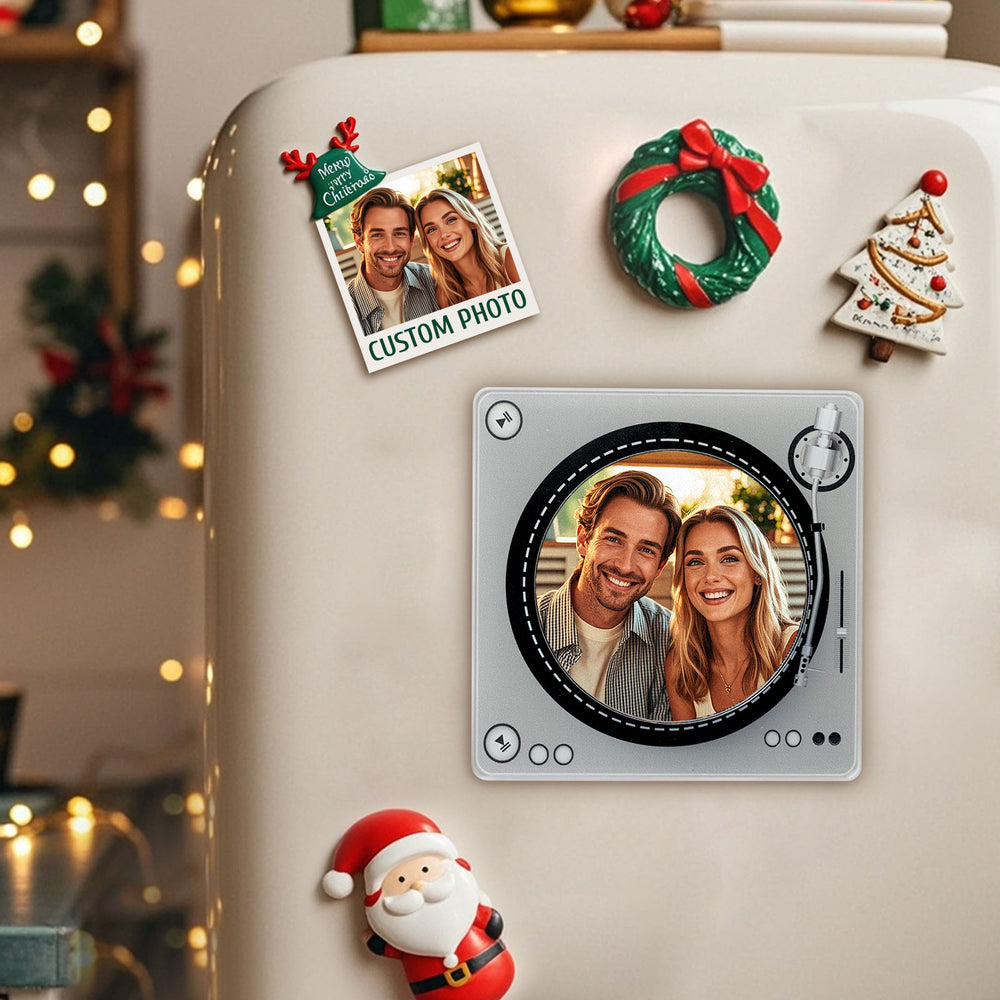 Custom Rotating Double Layer Acrylic Nfc Fridge Magnets With  Photos And Songs Magnetic Fridge Magnets