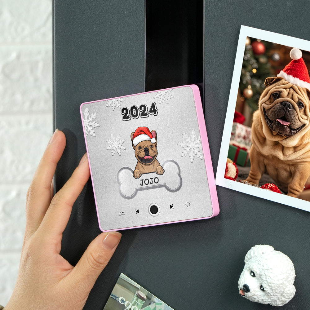 Personalized Music Fridge Magnet Custom Pet Dog Merry Christmas Custom Music Magnets Can Play Songs Christmas Gift Pet Lovers Gifts