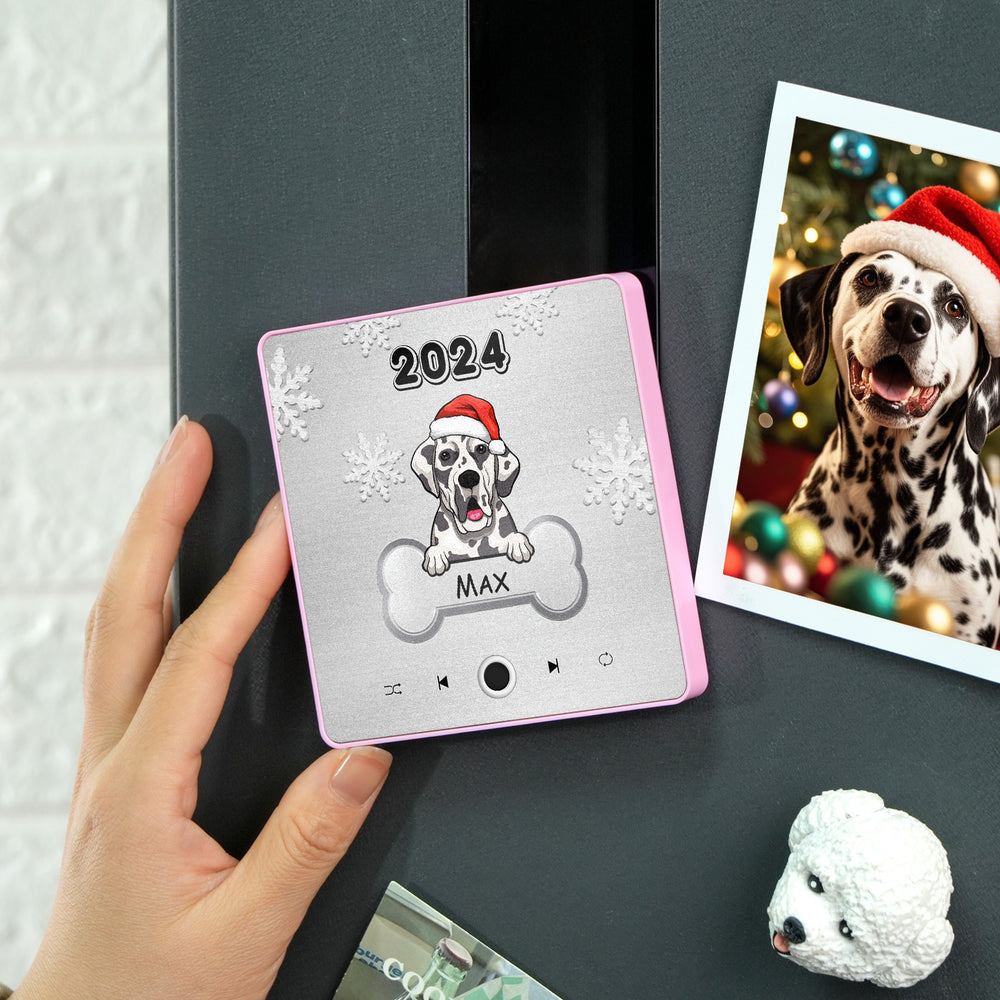 Personalized Music Fridge Magnet Custom Pet Dog Merry Christmas Custom Music Magnets Can Play Songs Christmas Gift Pet Lovers Gifts