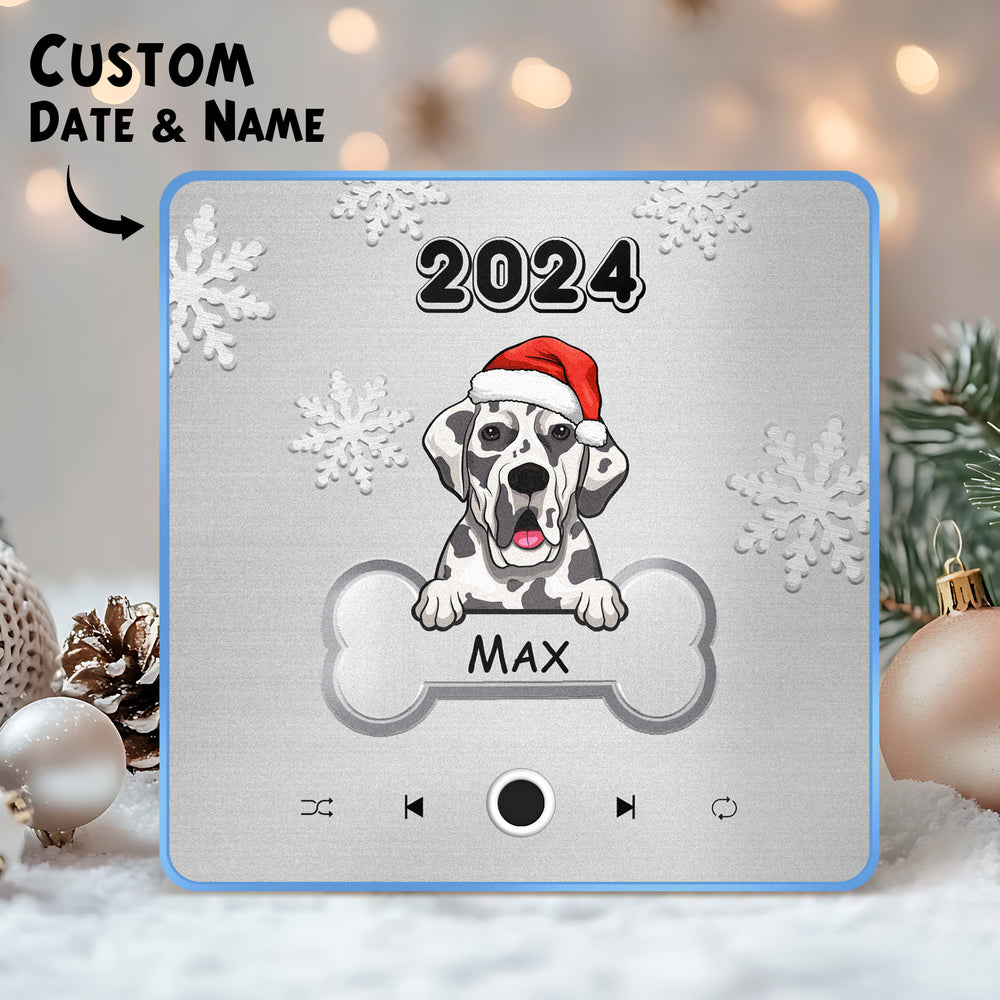 Personalized Music Fridge Magnet Custom Pet Dog Merry Christmas Custom Music Magnets Can Play Songs Christmas Gift Pet Lovers Gifts