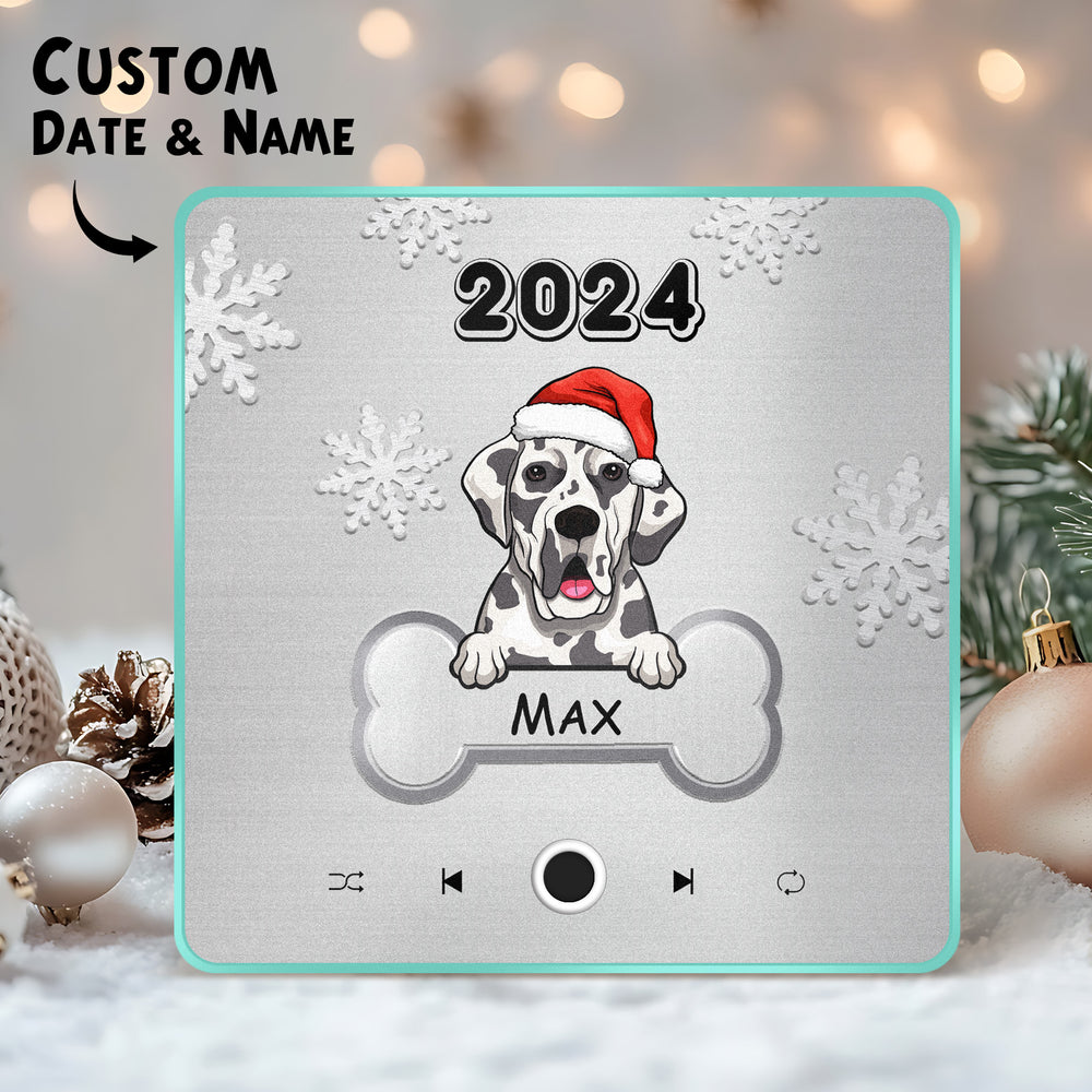 Personalized Music Fridge Magnet Custom Pet Dog Merry Christmas Custom Music Magnets Can Play Songs Christmas Gift Pet Lovers Gifts