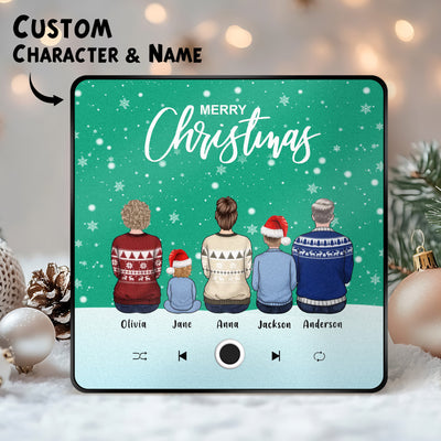 Custom Family Portrait Personalized Music Fridge Magnet Merry Christmas Custom Music Magnets Can Play Songs Christmas Gift Family Gifts - mysiliconefoodbag