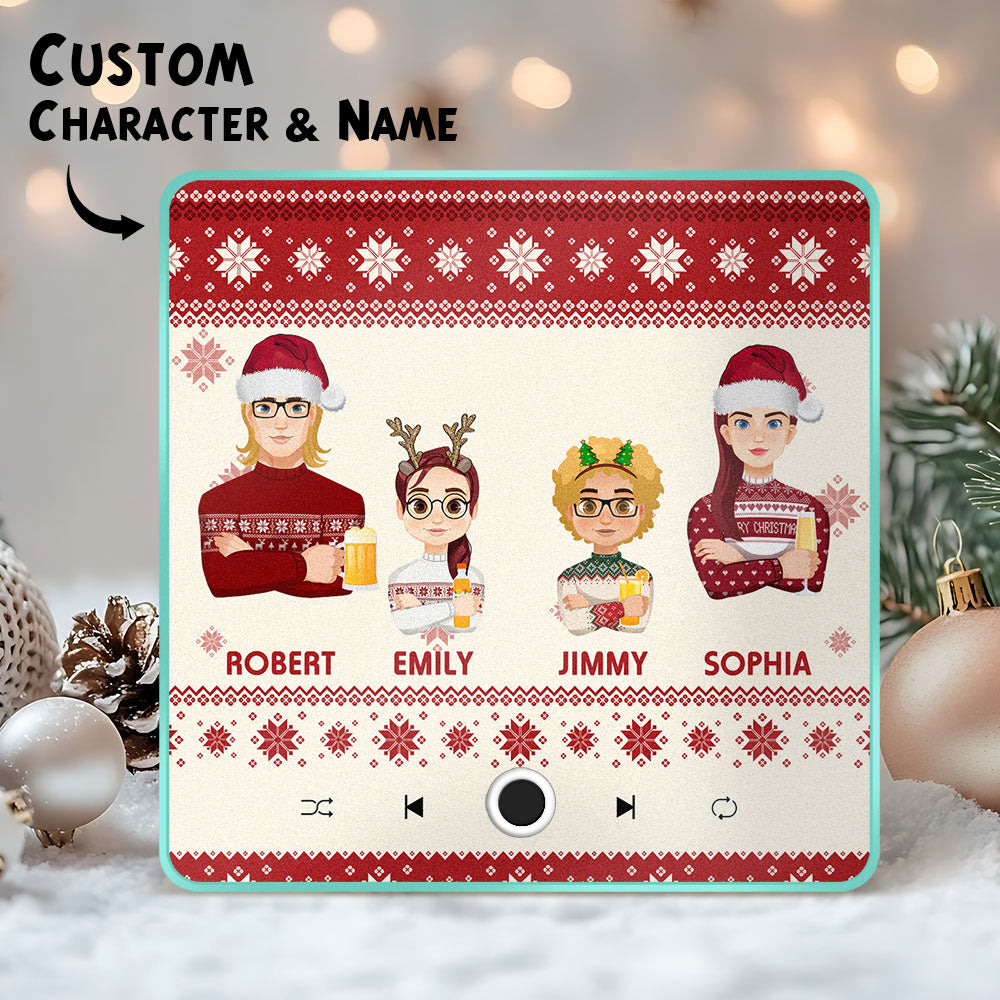 Custom Christmas Portrait Personalized Music Fridge Magnet Merry Christmas Magnets Can Play Songs Christmas Gift Family Gifts