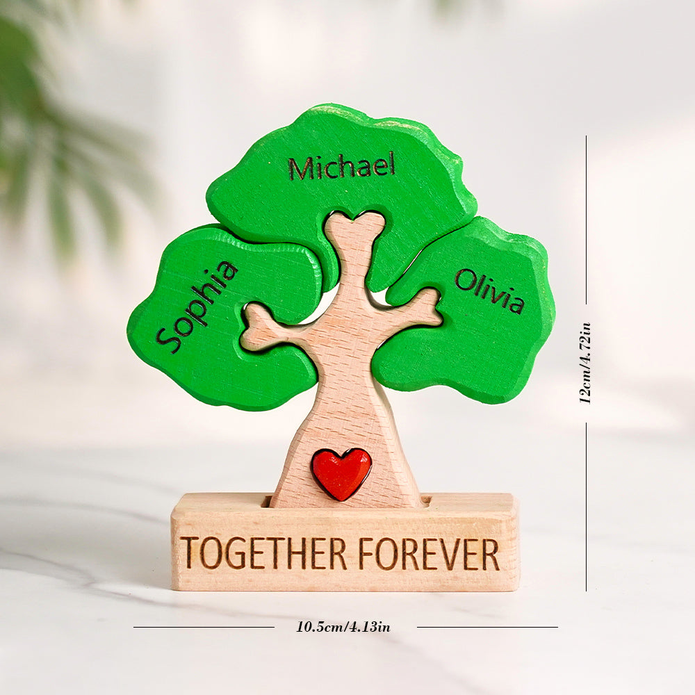 Wooden Family Tree Puzzle Custom Names Home Decor House Warming Gifts