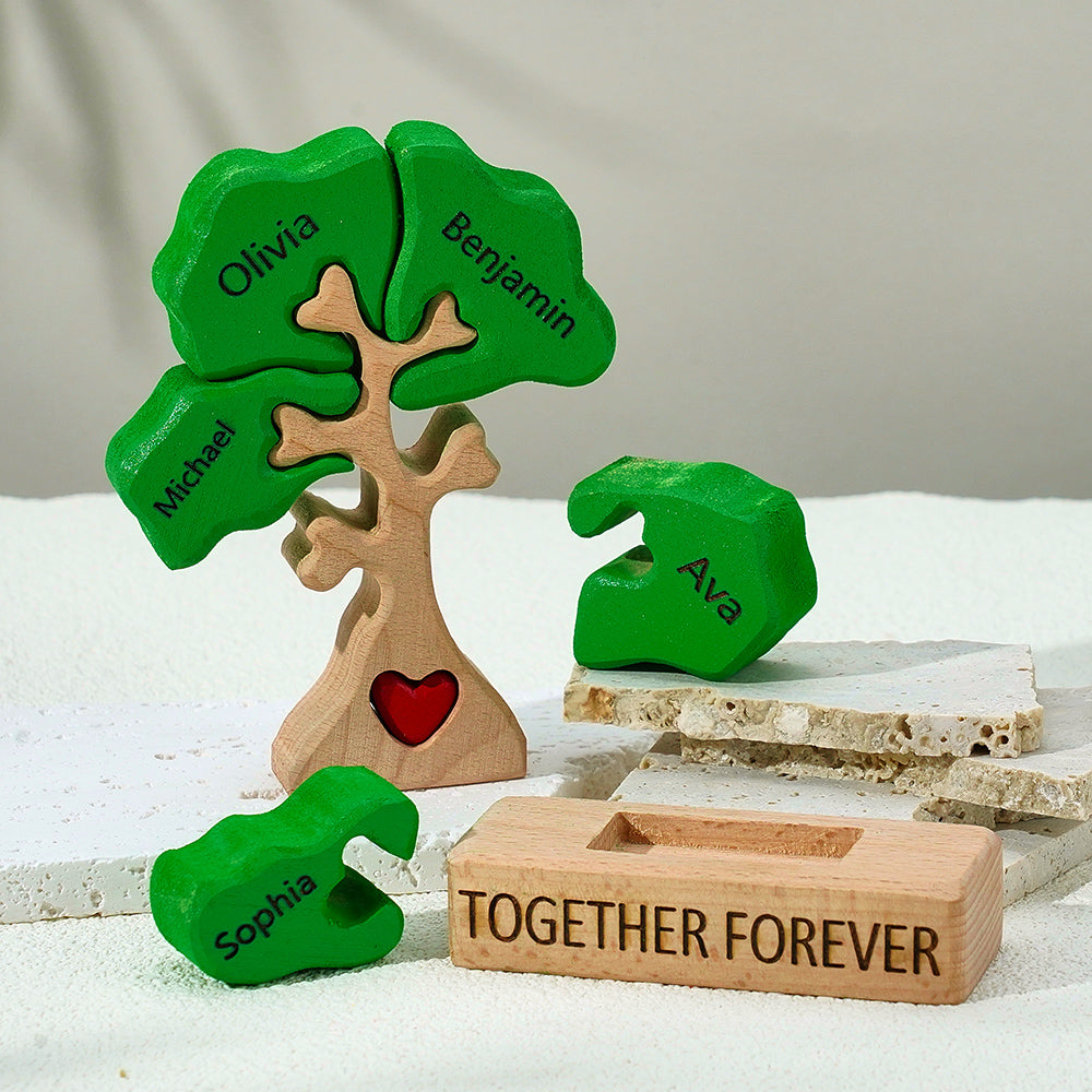 Wooden Family Tree Puzzle Custom Names Home Decor House Warming Gifts