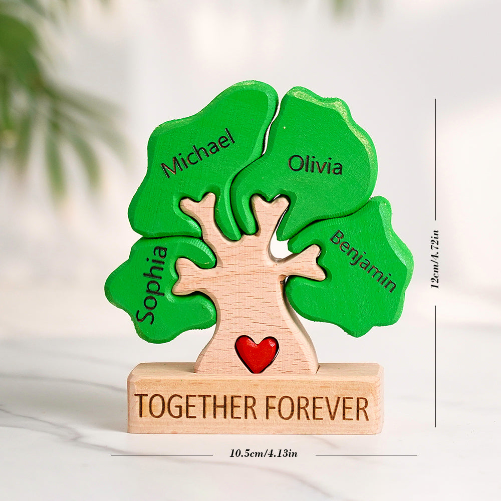 Wooden Family Tree Puzzle Custom Names Home Decor House Warming Gifts