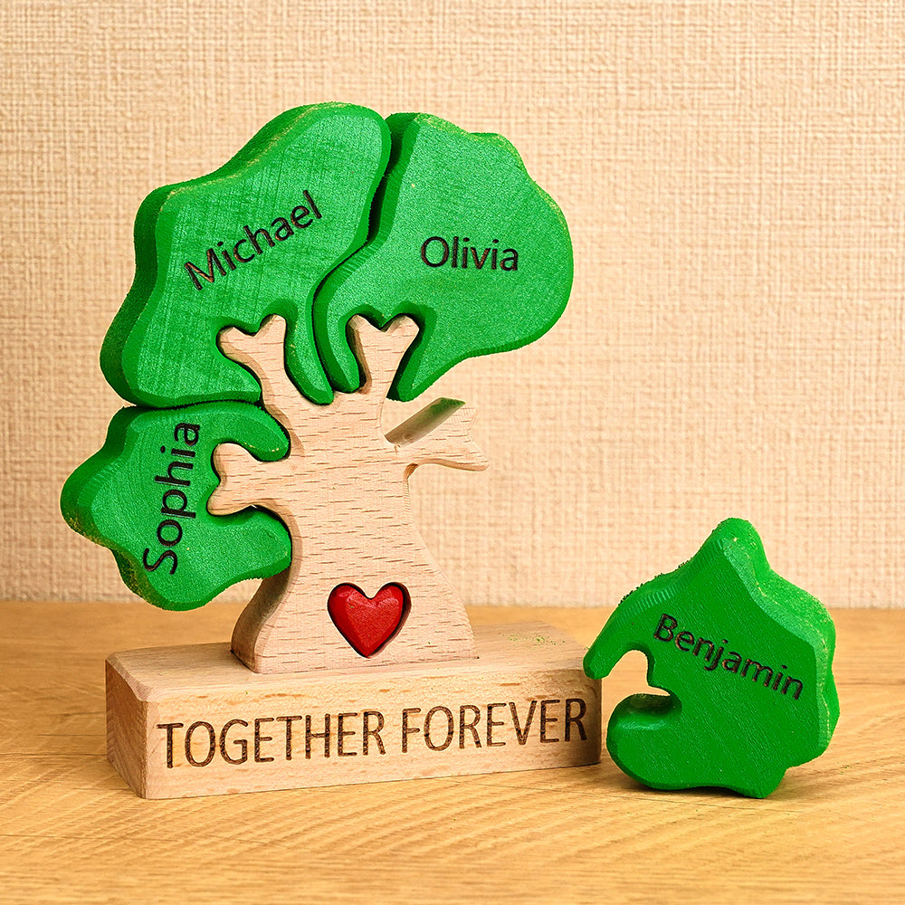 Wooden Family Tree Puzzle Custom Names Home Decor House Warming Gifts