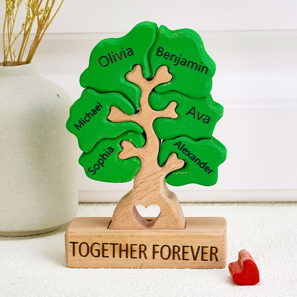 Wooden Family Tree Puzzle Custom Names Home Decor House Warming Gifts