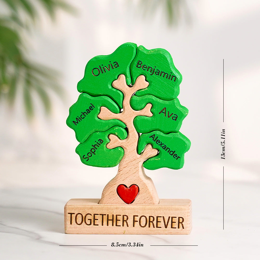 Wooden Family Tree Puzzle Custom Names Home Decor House Warming Gifts