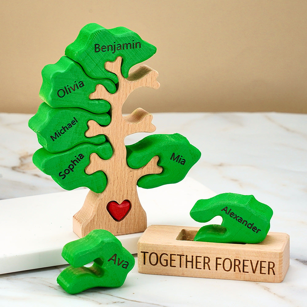 Wooden Family Tree Puzzle Custom Names Home Decor House Warming Gifts