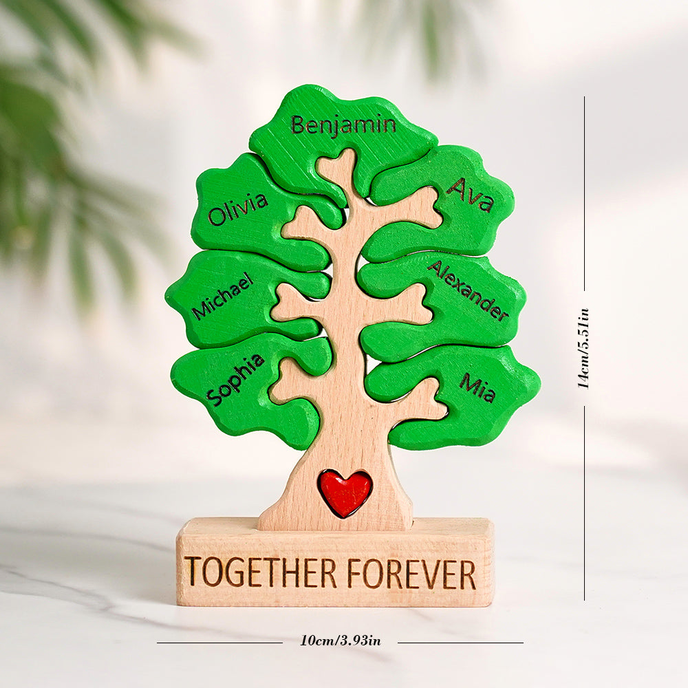 Wooden Family Tree Puzzle Custom Names Home Decor House Warming Gifts