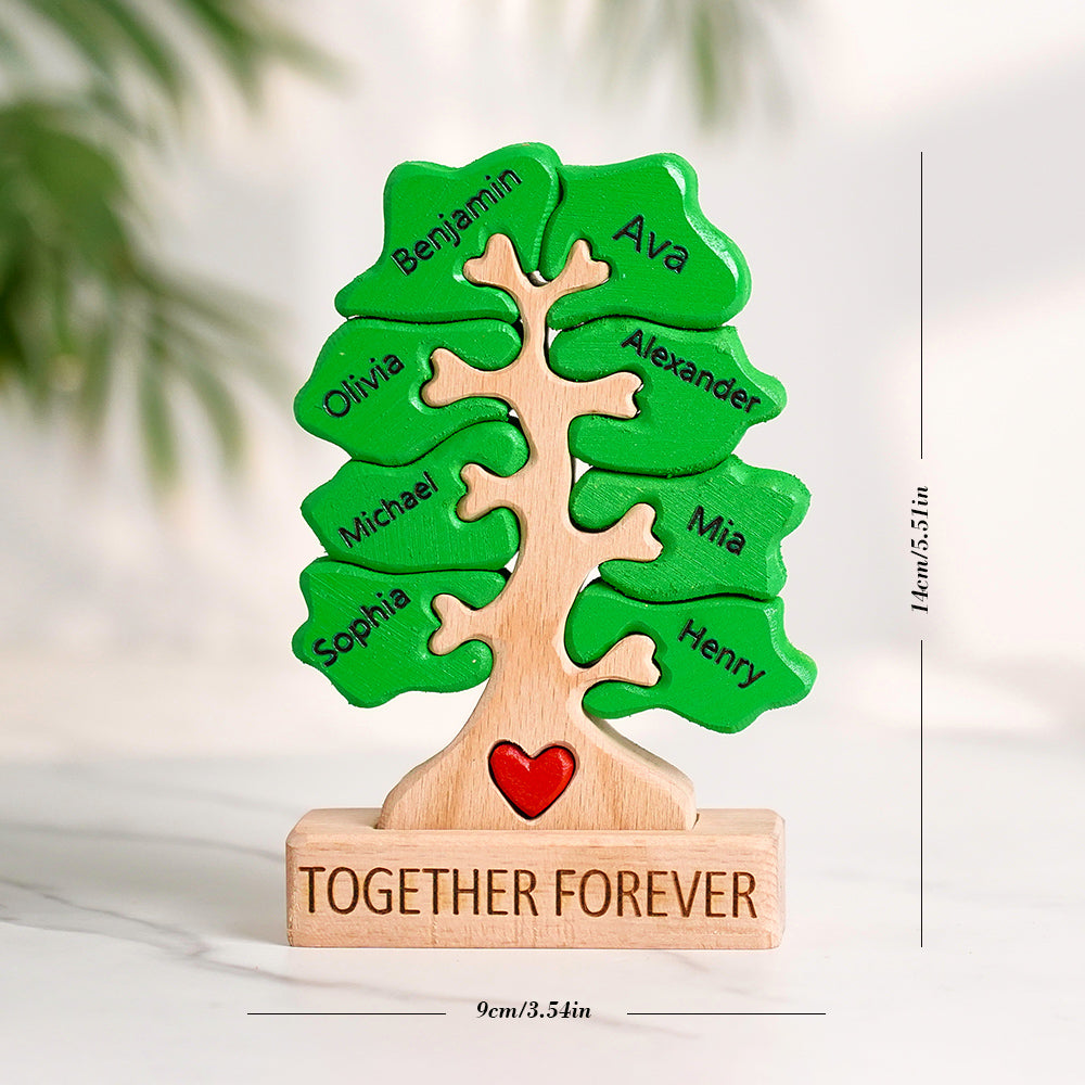 Wooden Family Tree Puzzle Custom Names Home Decor House Warming Gifts