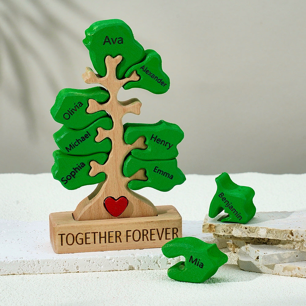 Wooden Family Tree Puzzle Custom Names Home Decor House Warming Gifts