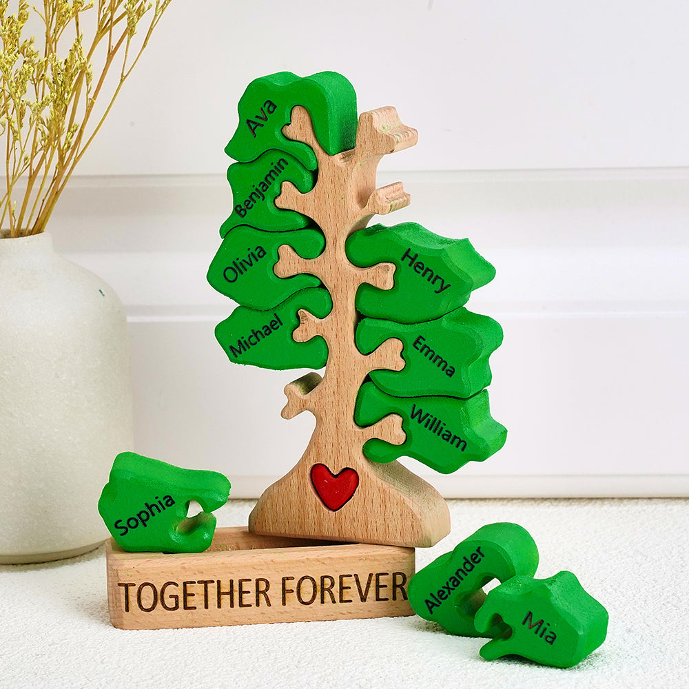 Wooden Family Tree Puzzle Custom Names Home Decor House Warming Gifts