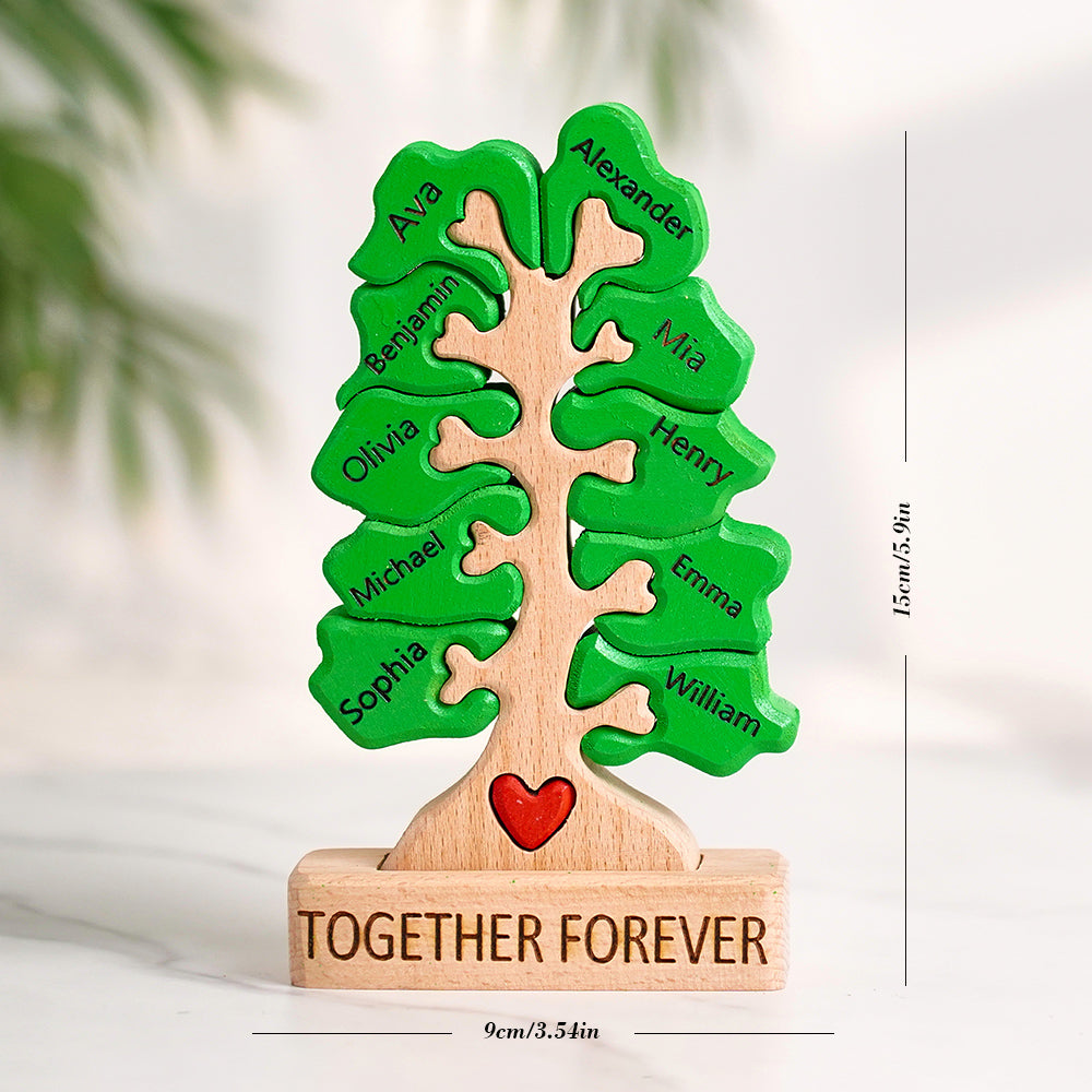 Wooden Family Tree Puzzle Custom Names Home Decor House Warming Gifts