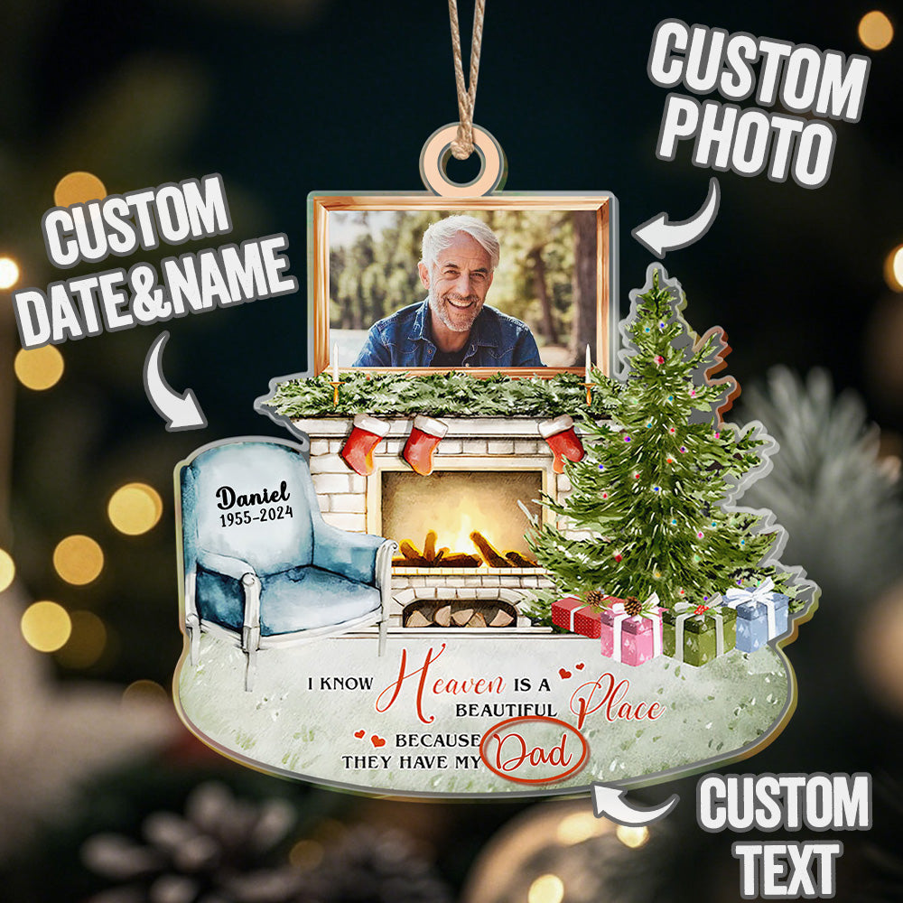 Personalized Heaven is a Beautiful Place Christmas Memorial Ornament Meaningful Christmas Gifts