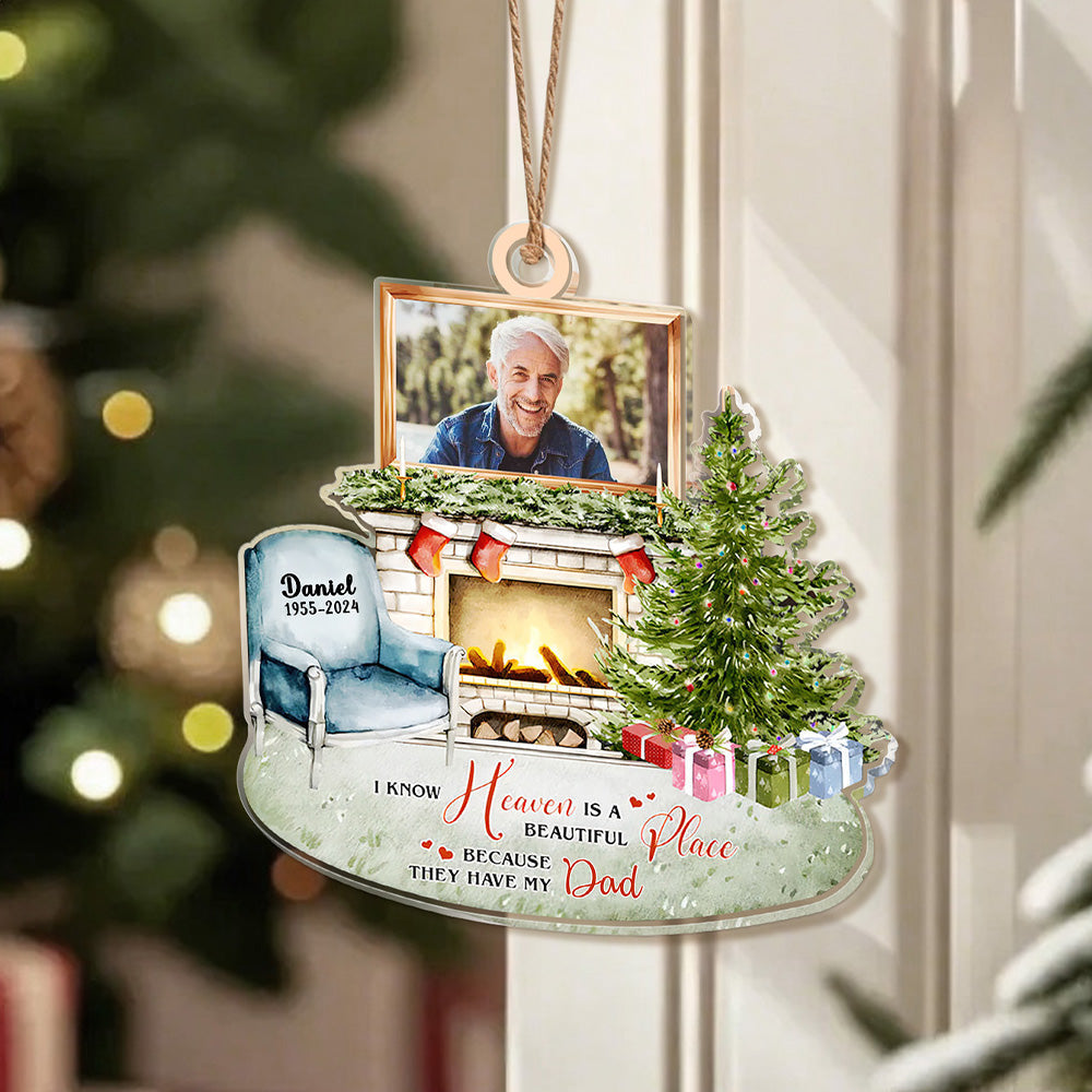 Personalized Heaven is a Beautiful Place Christmas Memorial Ornament Meaningful Christmas Gifts