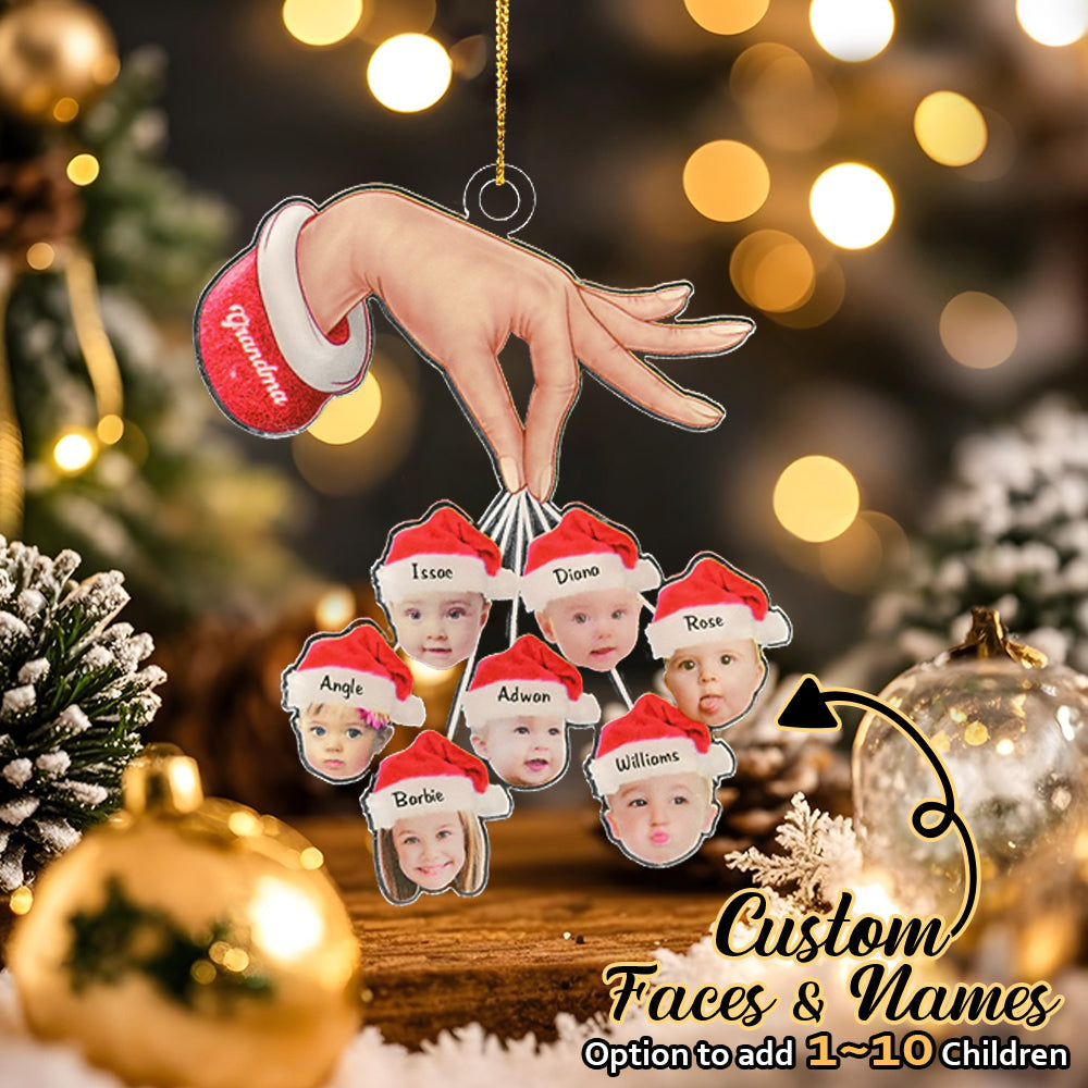 Personalized Grandma Grandkids Christmas Gift Custom Acrylic Funny Christmas Ornament Gifts