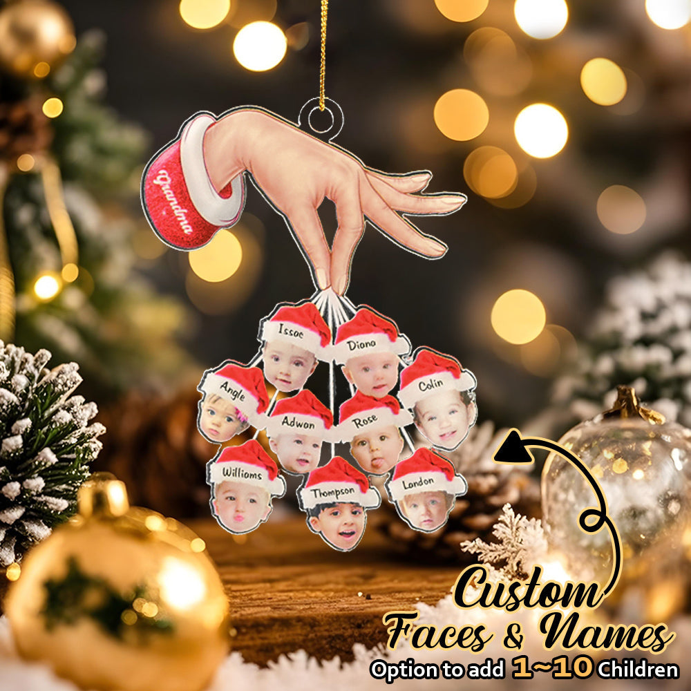 Personalized Grandma Grandkids Christmas Gift Custom Acrylic Funny Christmas Ornament Gifts