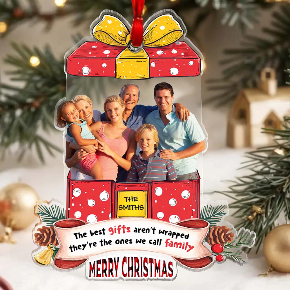 Personalized Photo Family Ornament Christmas Gift for Family