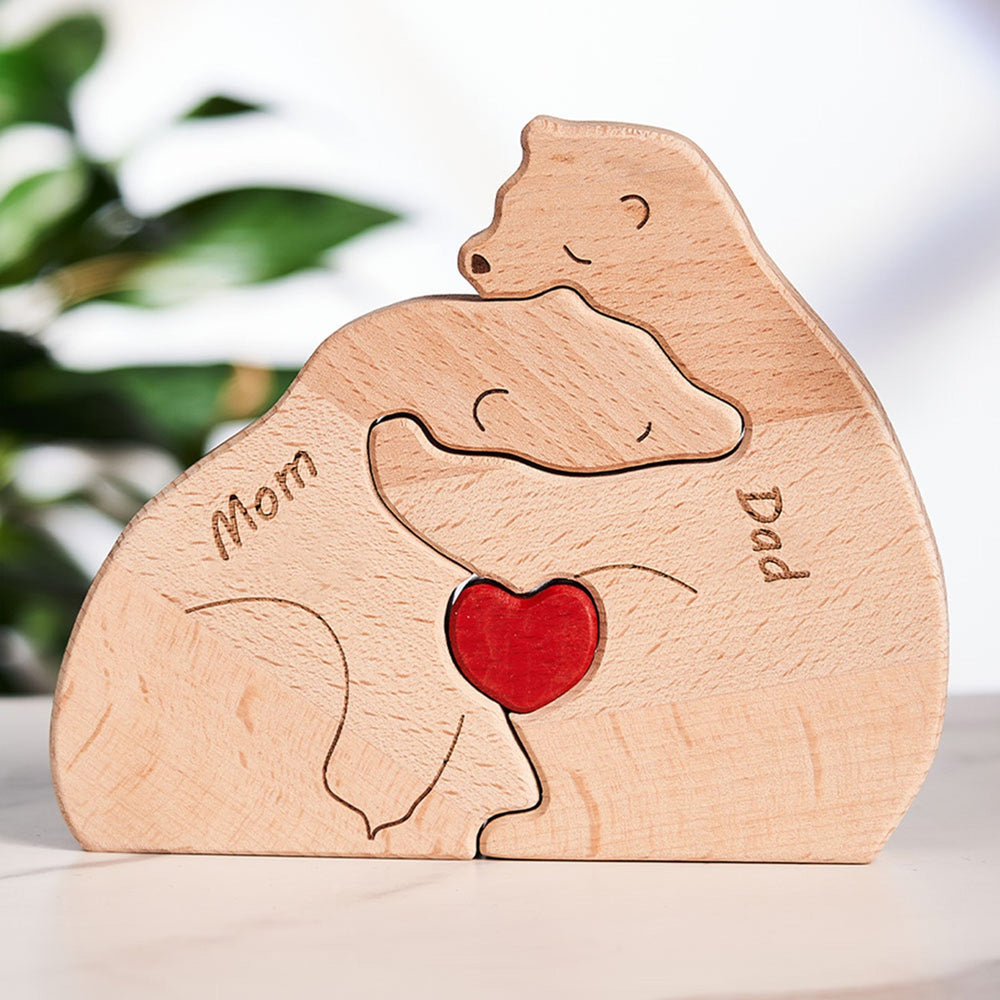 Custom Names Wooden Bears Family Puzzle Gift for Family