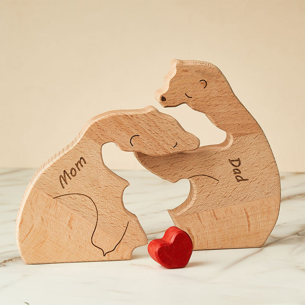 Custom Names Wooden Bears Family Puzzle Gift for Family